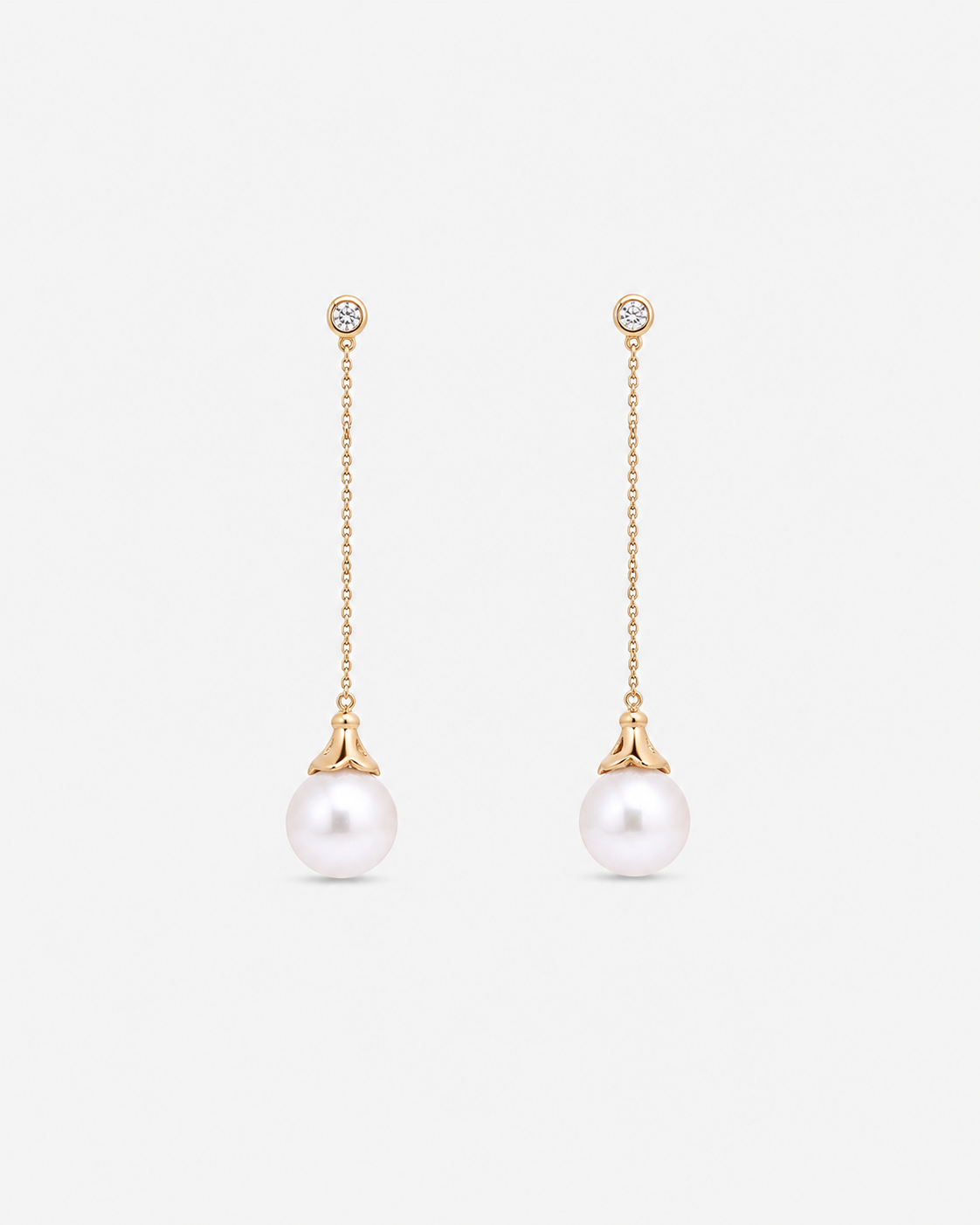 Pearl Diamond Drop Earrings