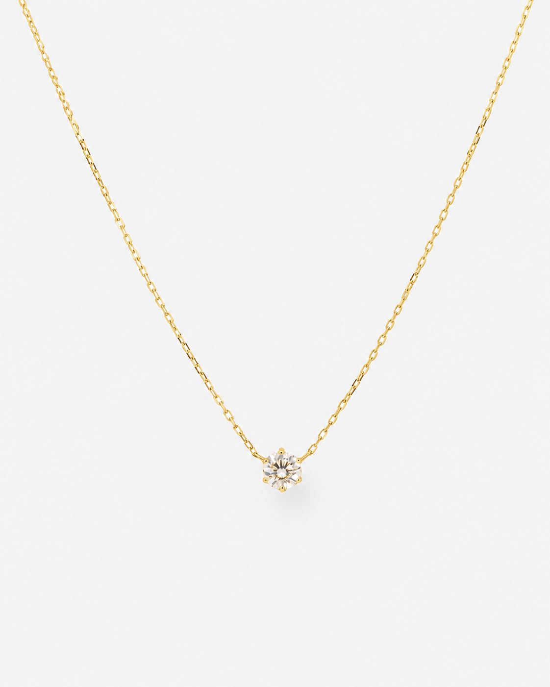Diamond Solitaire Necklace - Yellow Gold