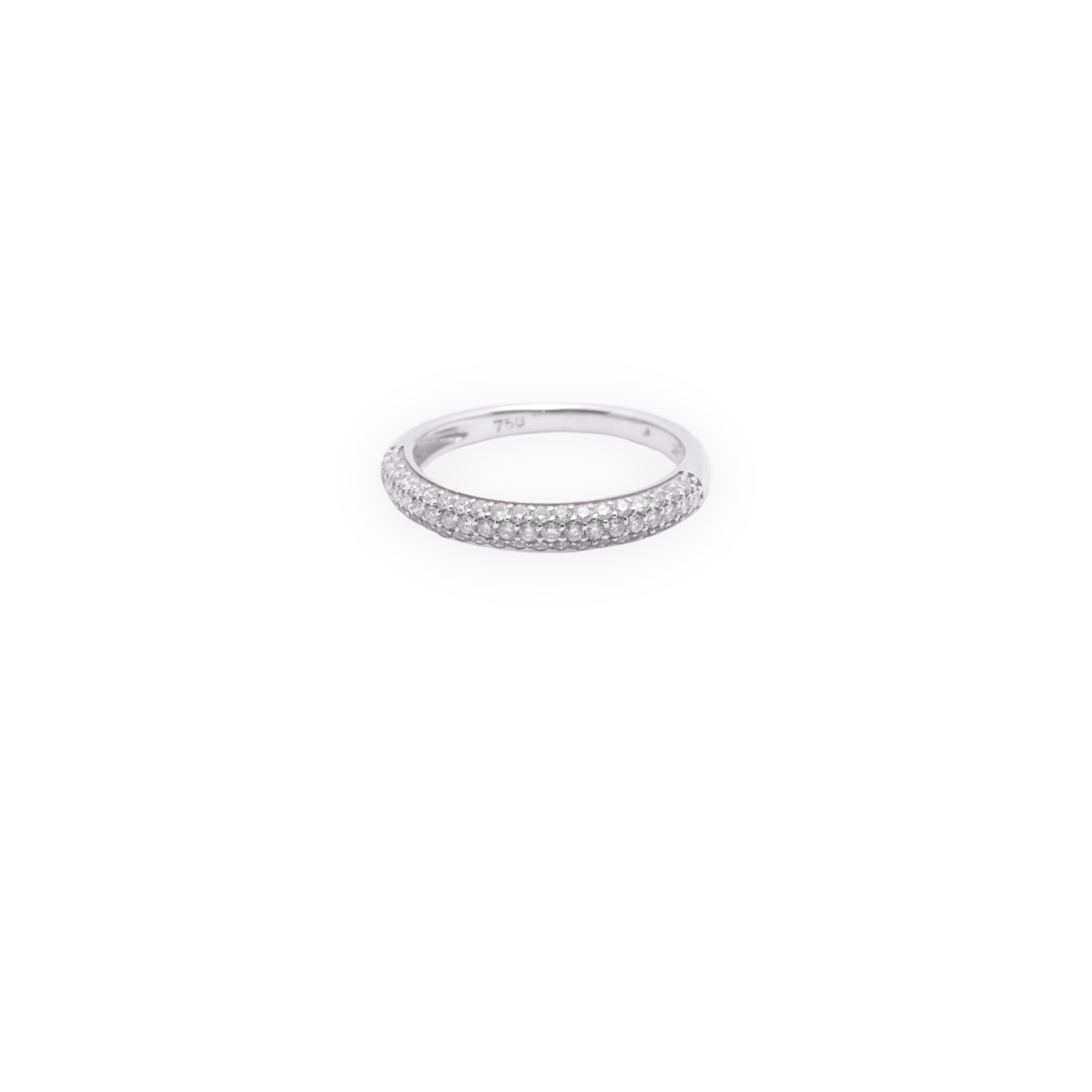Diamond Pavé Dome Ring - White Gold