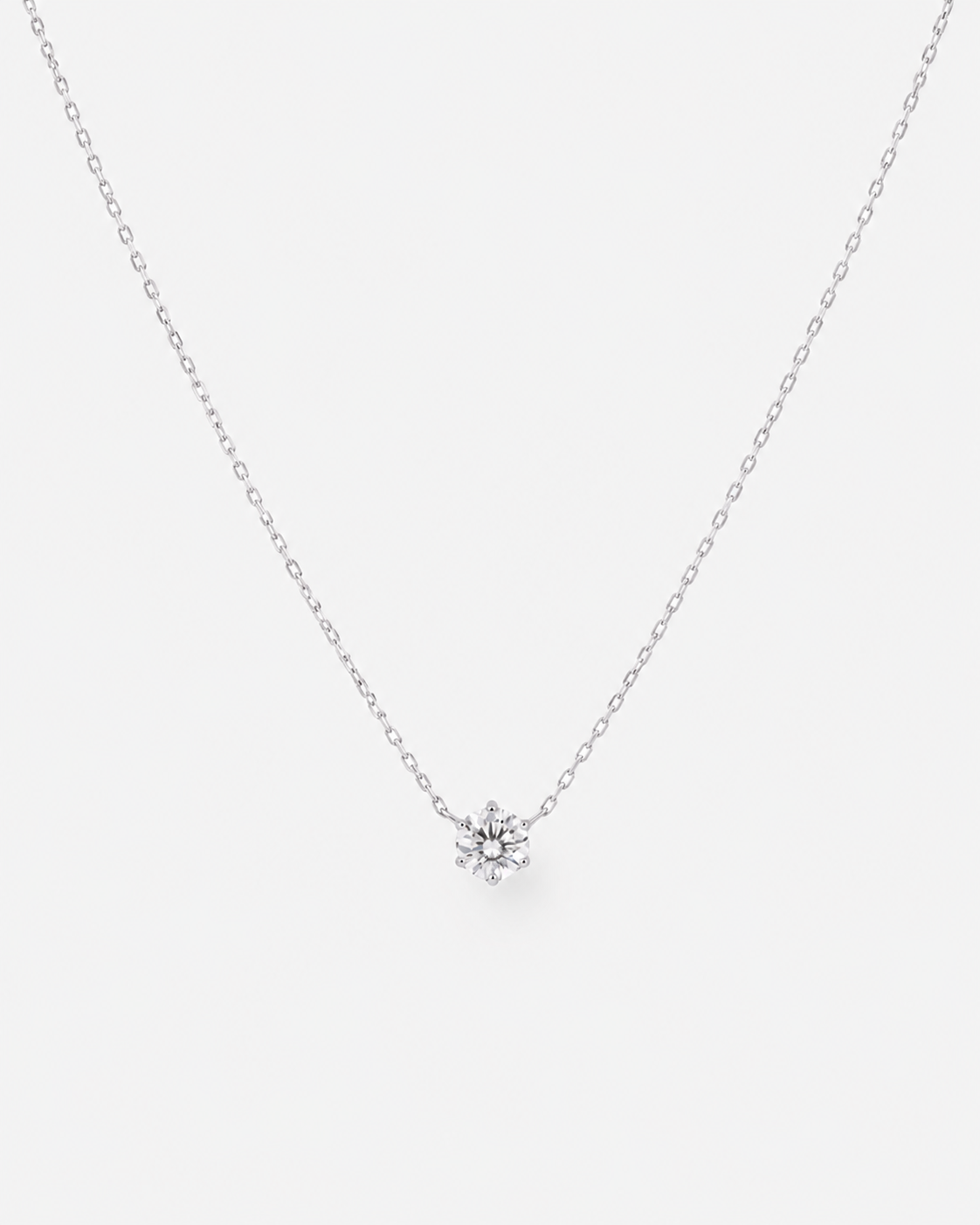 Diamond Solitaire Necklace - White Gold