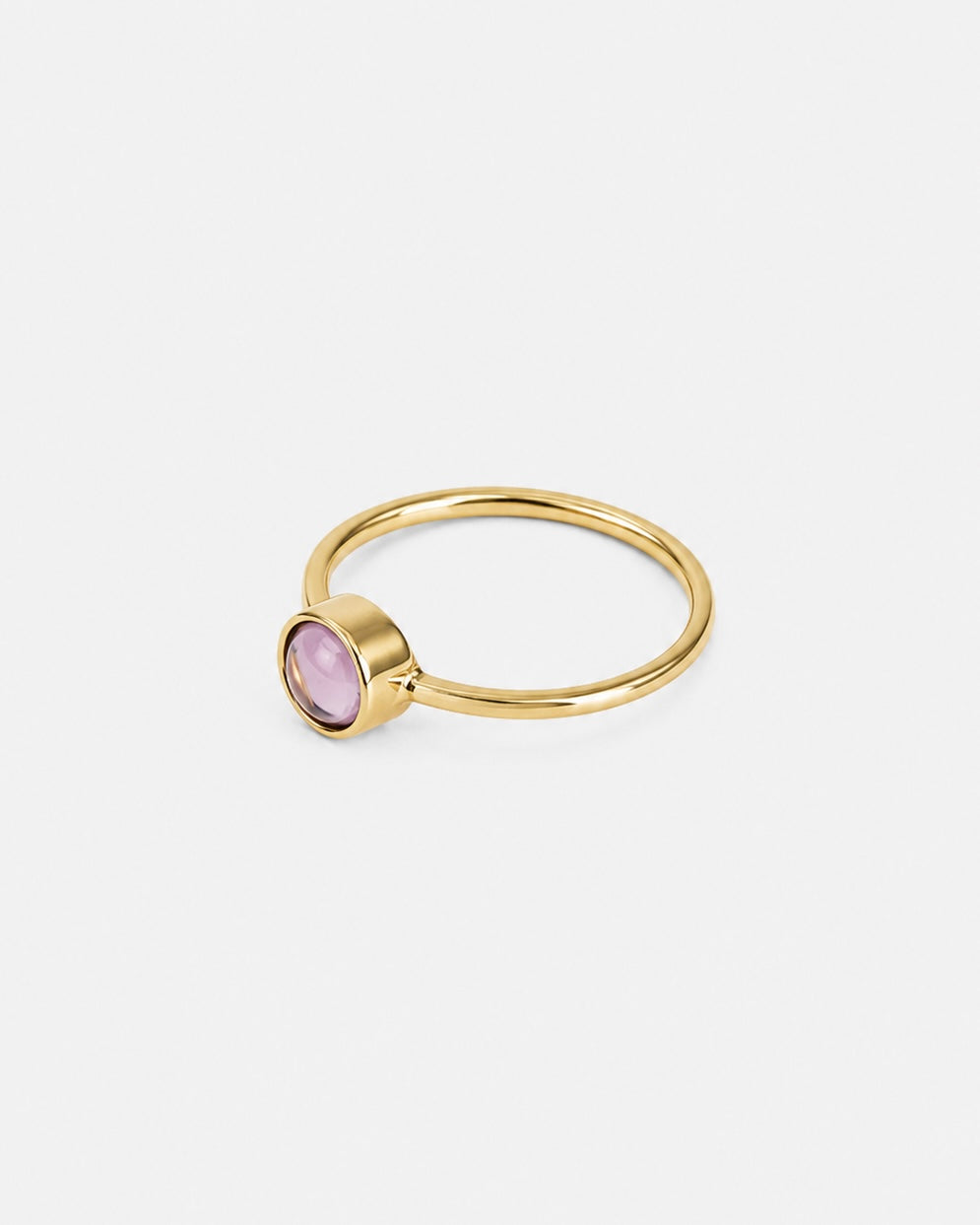 Amethyst Cabochon Bezel Ring