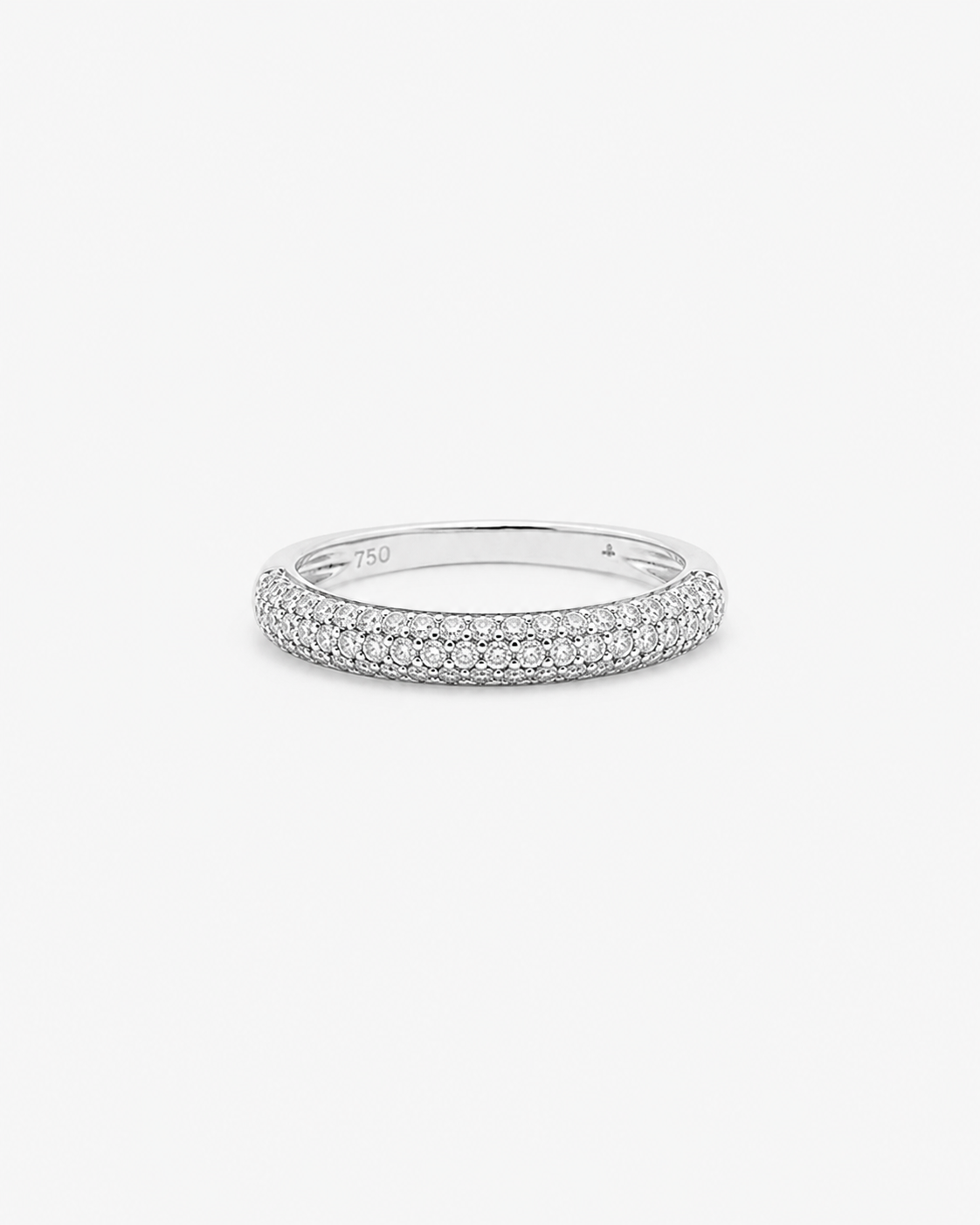 Diamond Pavé Dome Ring - White Gold