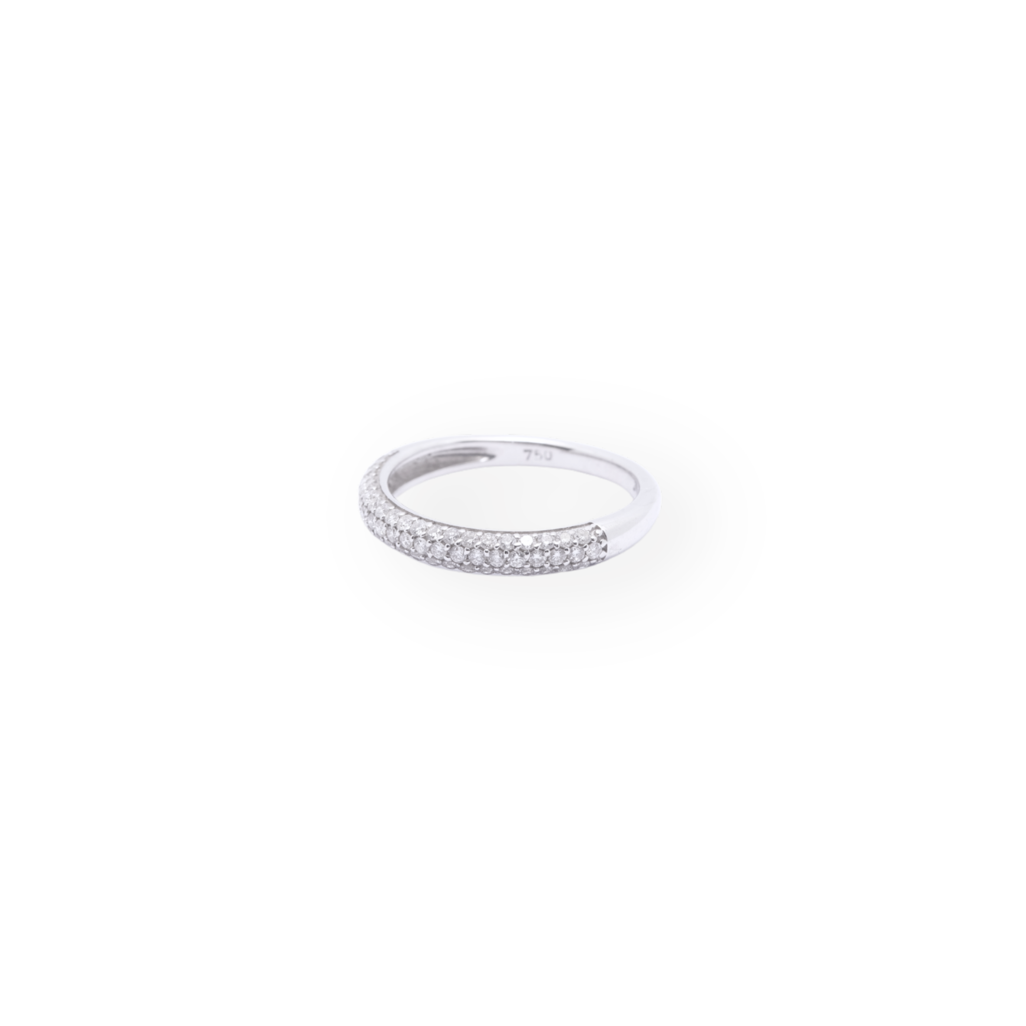 Diamond Pavé Dome Ring - White Gold