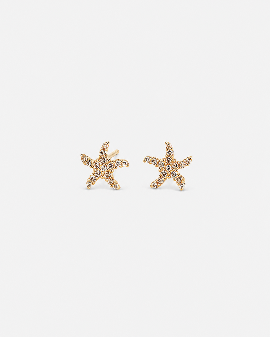 Diamond Starfish Studs - Yellow Gold