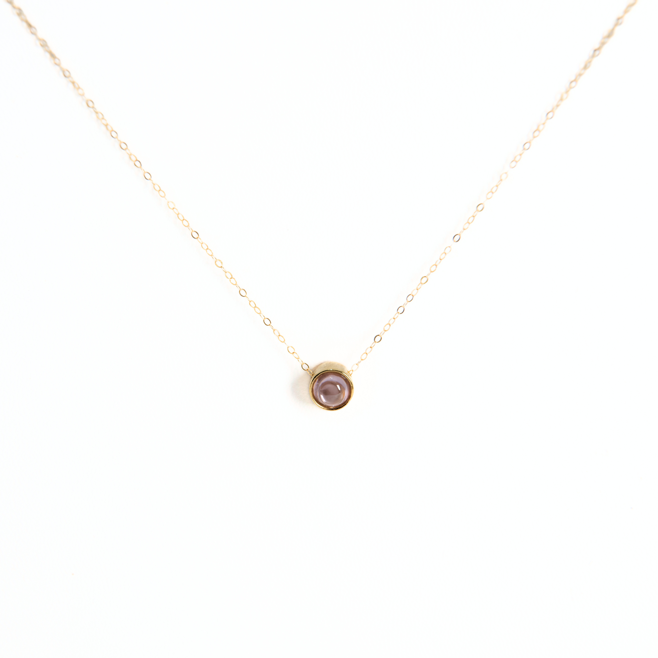 Pink Sapphire Cabochon Necklace