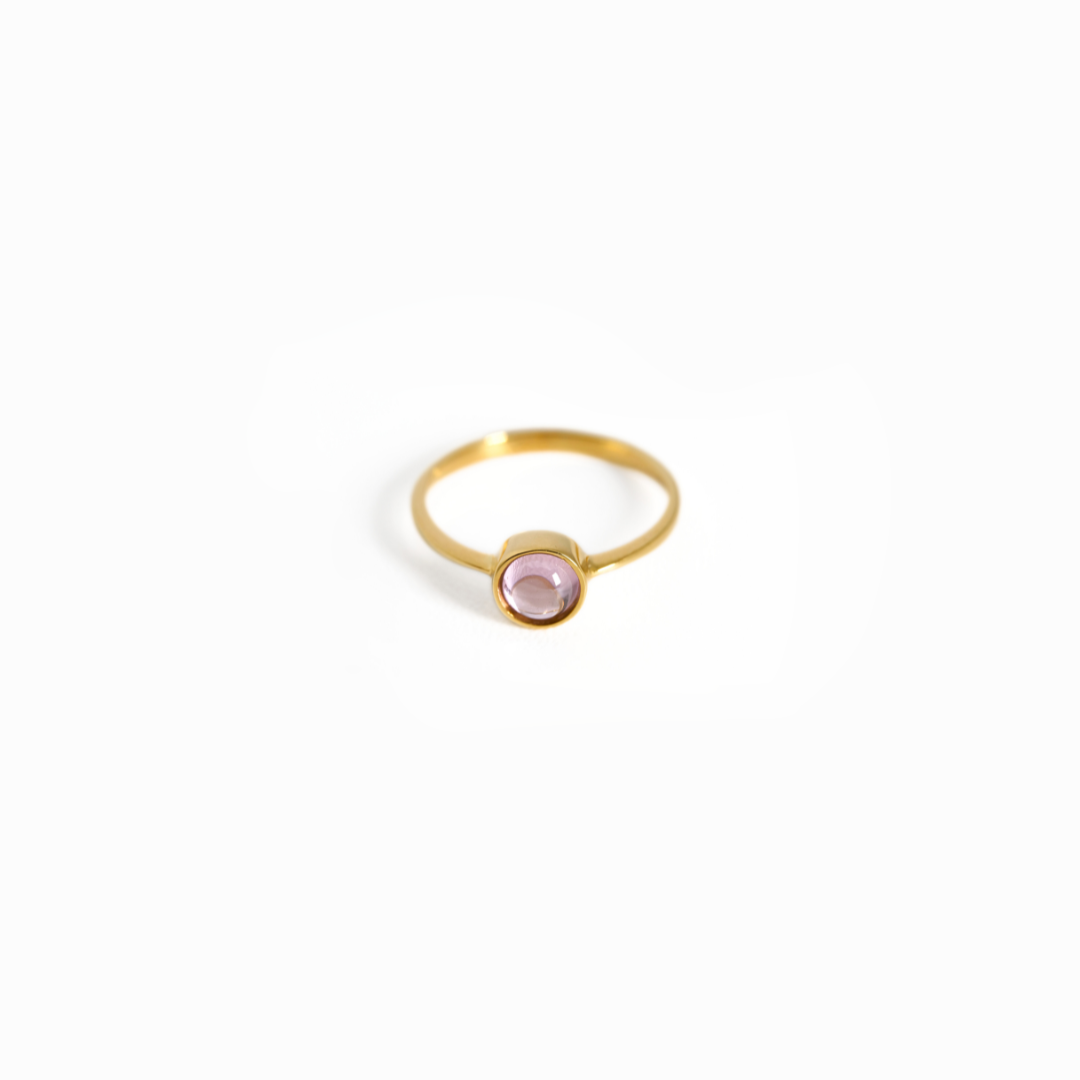 Amethyst Cabochon Bezel Ring