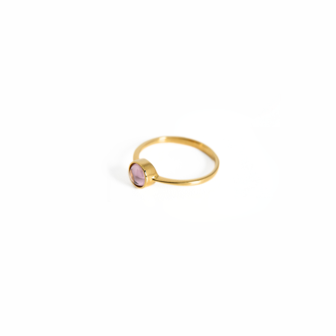 Amethyst Cabochon Bezel Ring