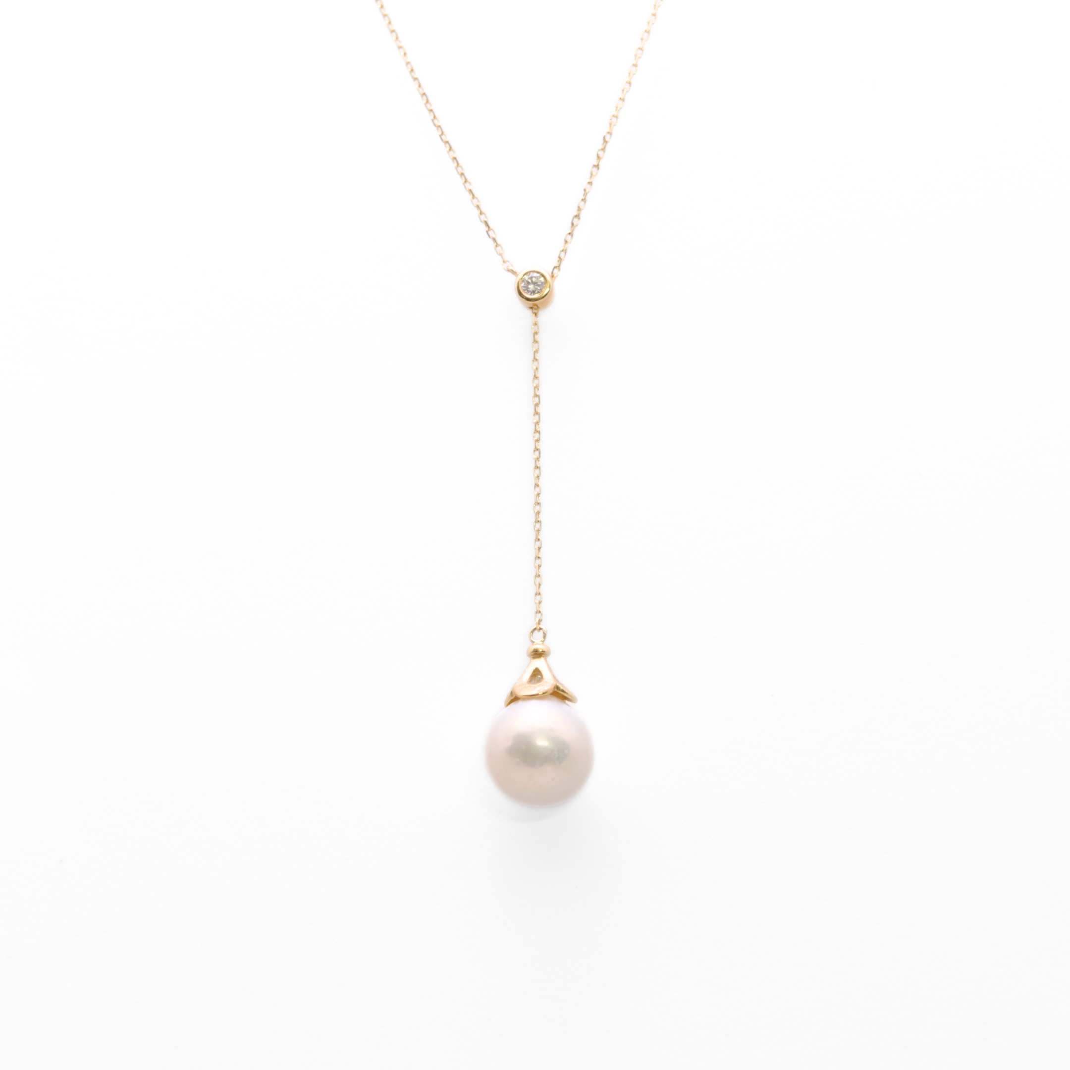 Pearl Drop Diamond Necklace