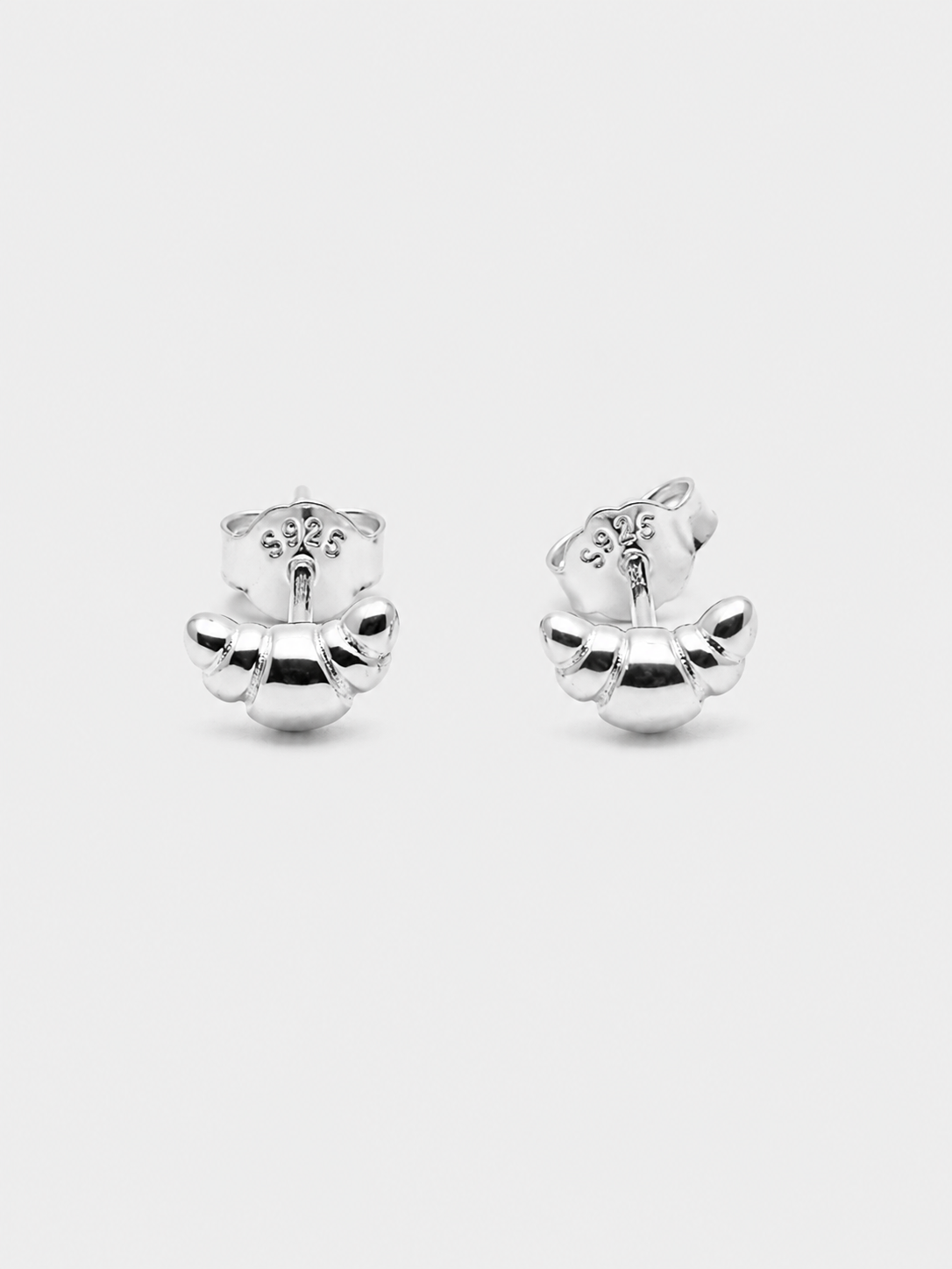 925 Croissant Studs