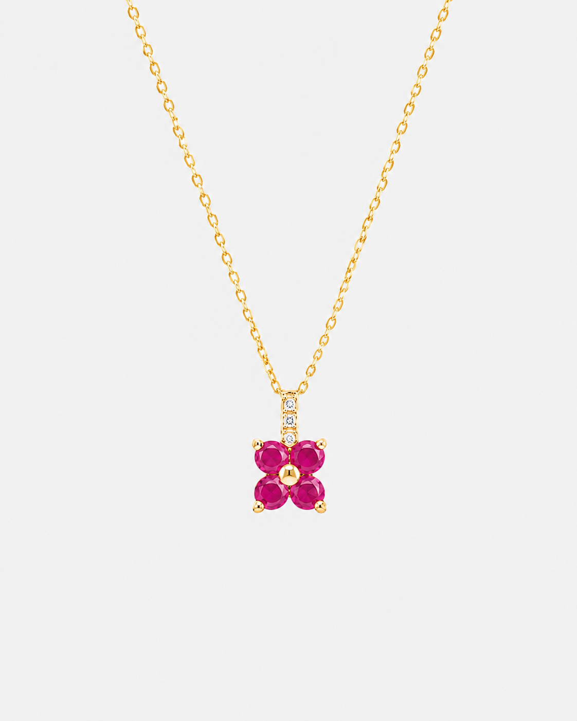 Ruby Flower Pendant