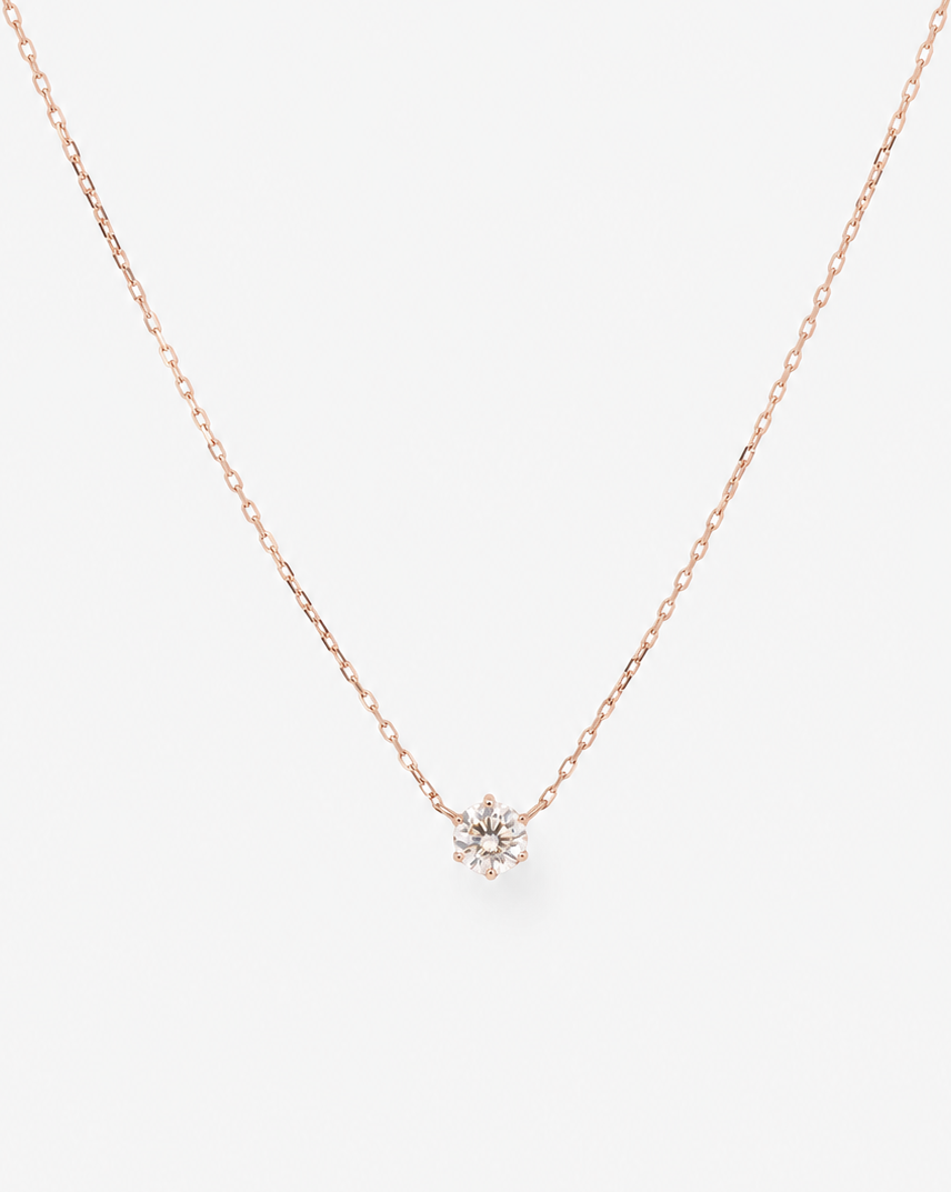 Diamond Solitaire Necklace - Rose Gold