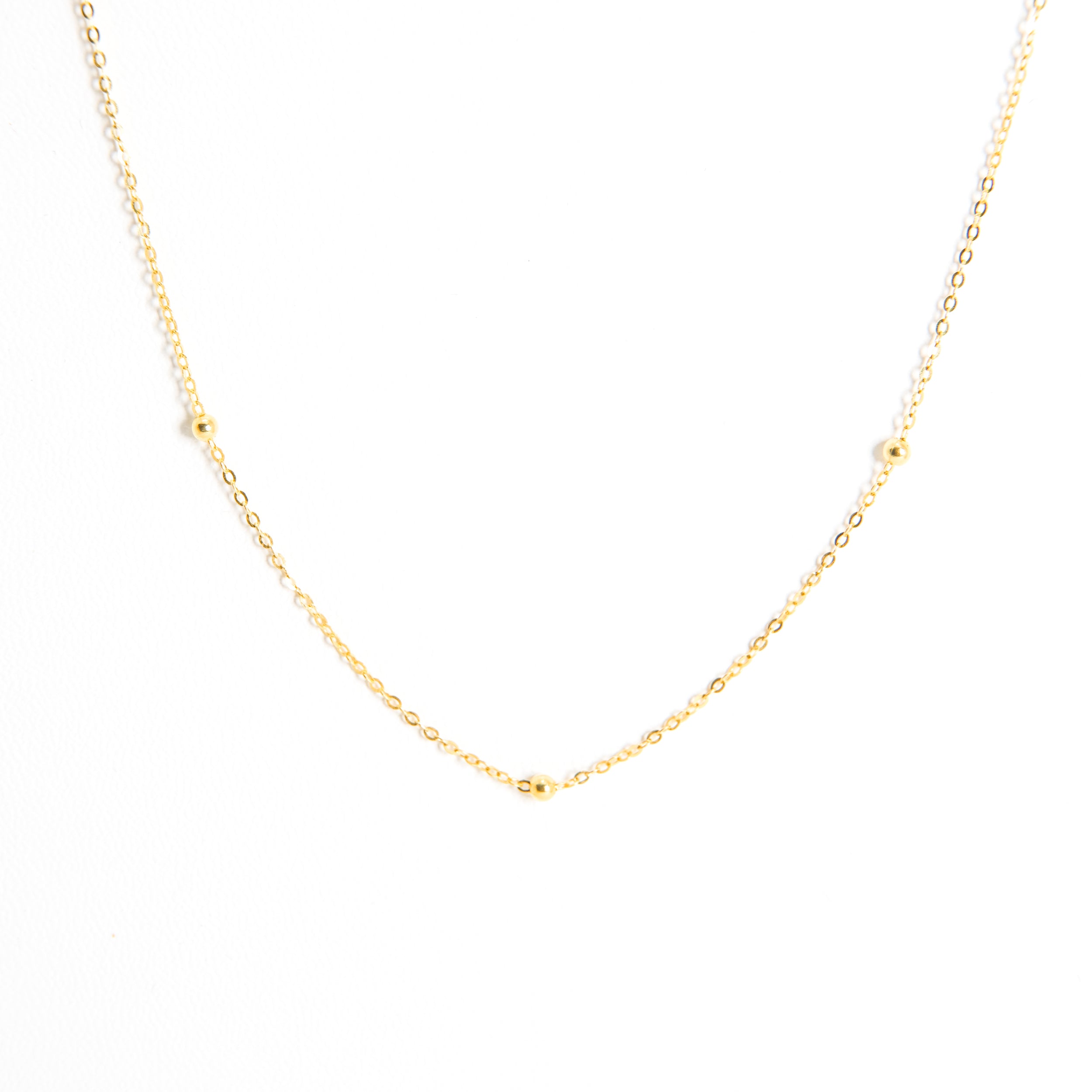 Delicate Gold Chain Station Necklace