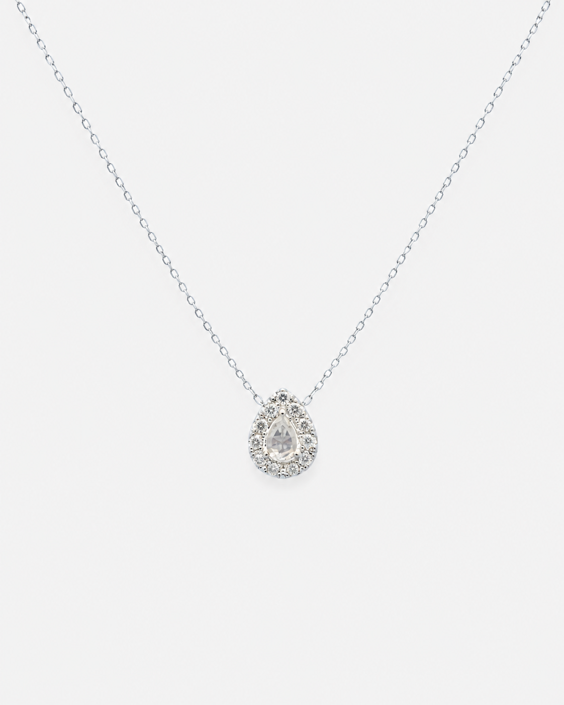 Rose Cut Dew Drop Diamond Necklace