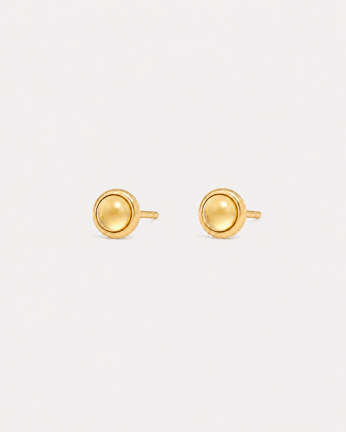 Yellow Topaz Cabochon Bezel Studs