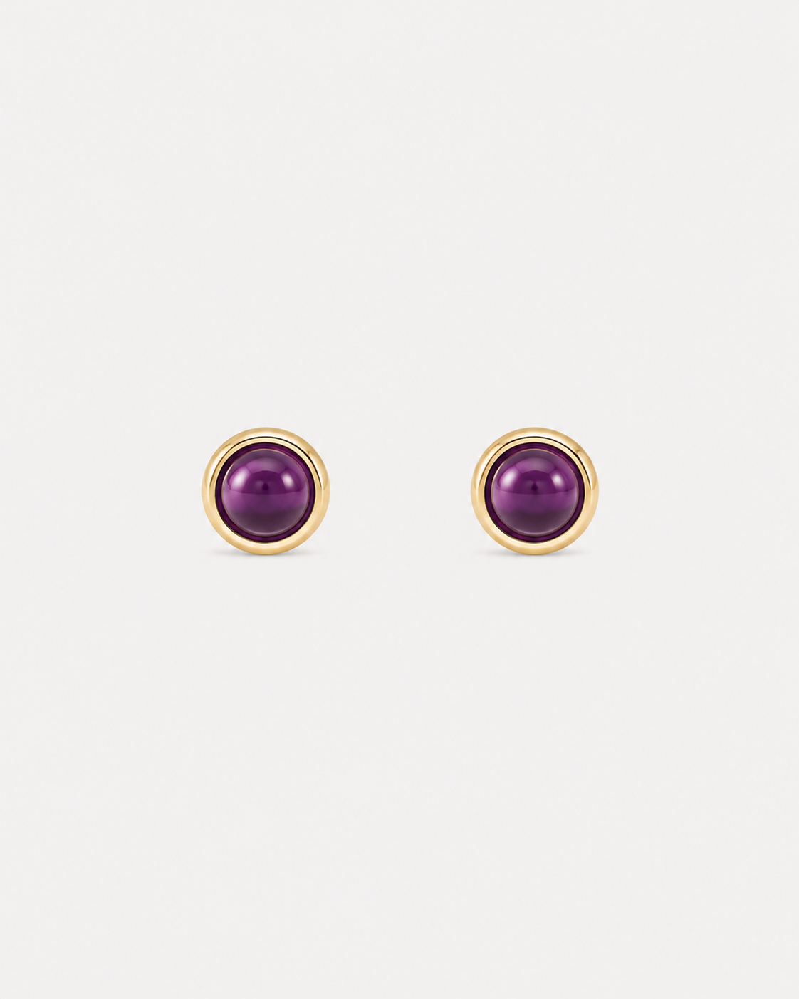 Amethyst Cabochon Bezel Studs