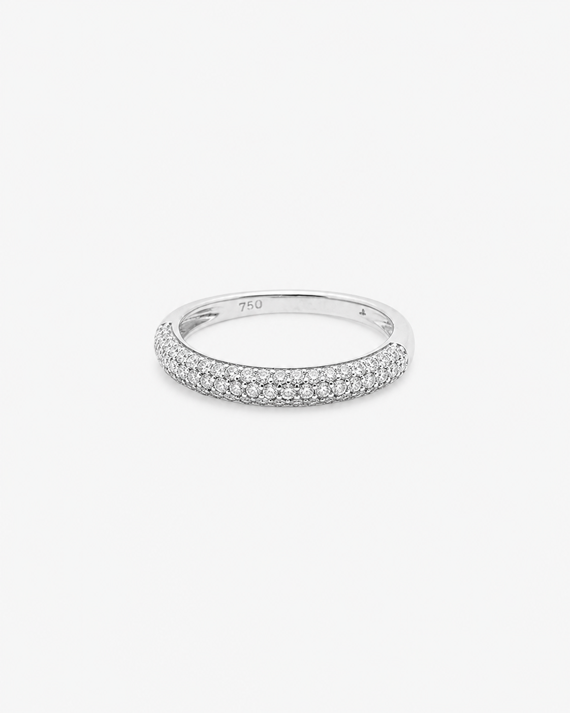 Diamond Pavé Dome Ring - White Gold