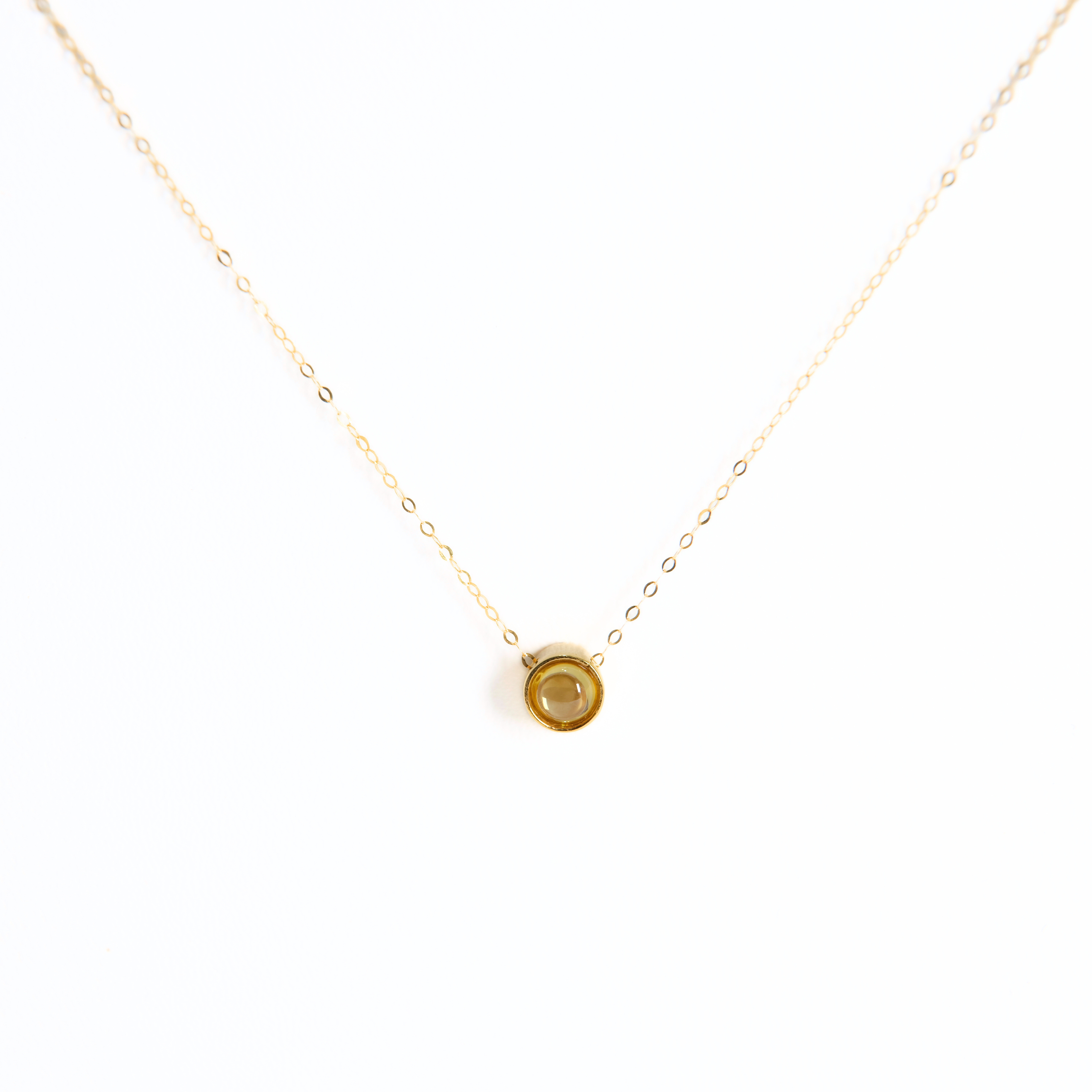 Yellow Topaz Cabochon Necklace