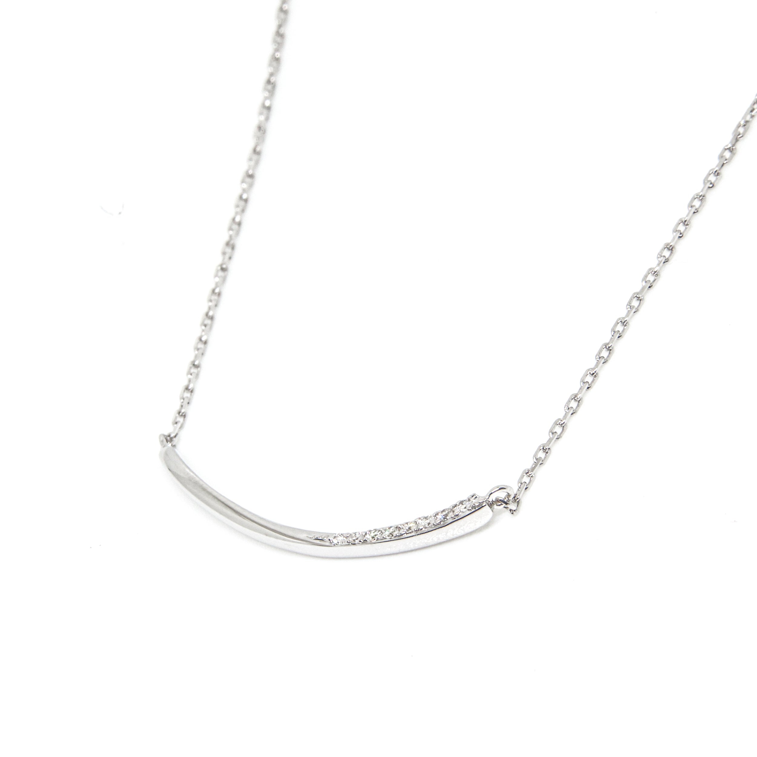 Lena Diamond Row Necklace - White Gold