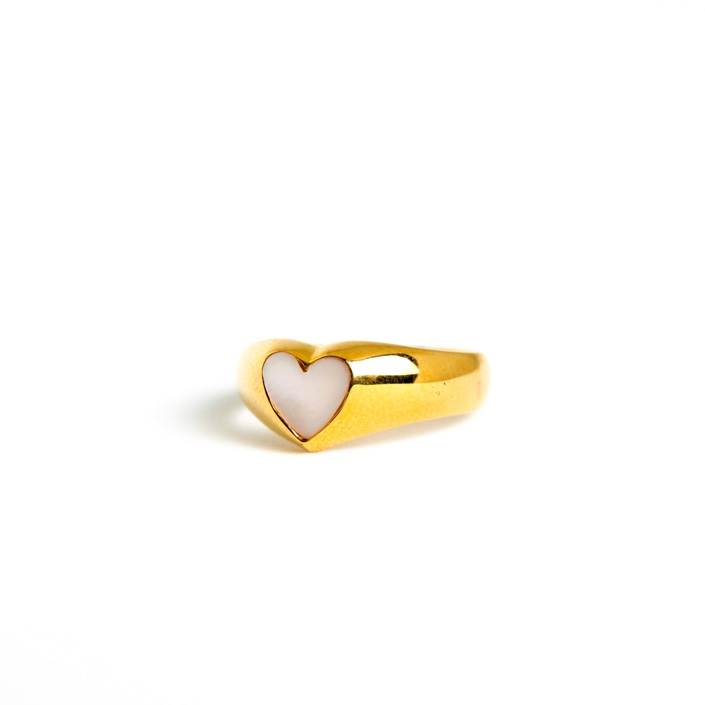 Heart Signet Ring - Yellow Gold