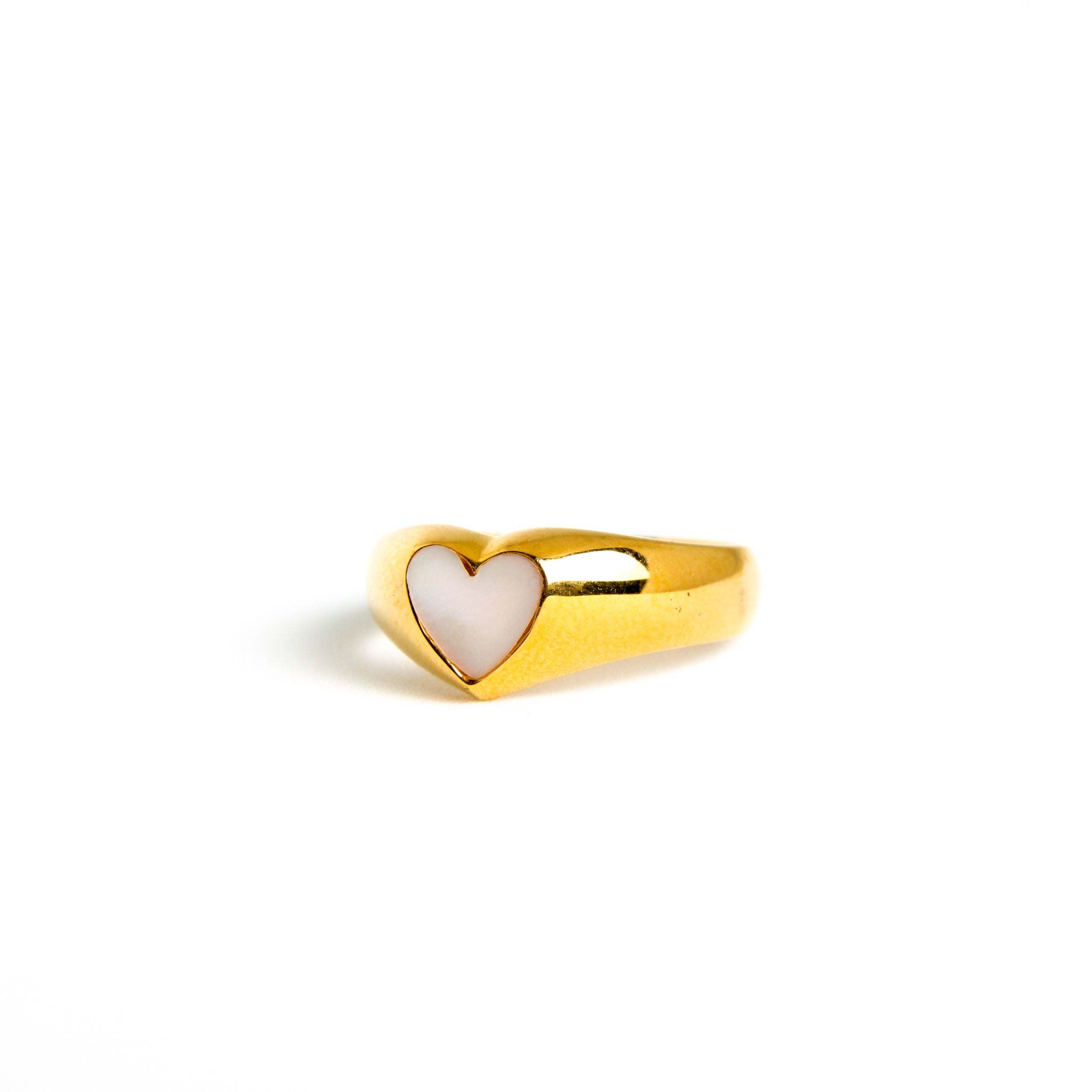 Heart Signet Ring - Yellow Gold