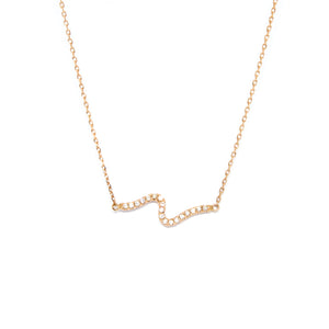 Open image in slideshow, Diamond Wave Necklace - Rose Gold

