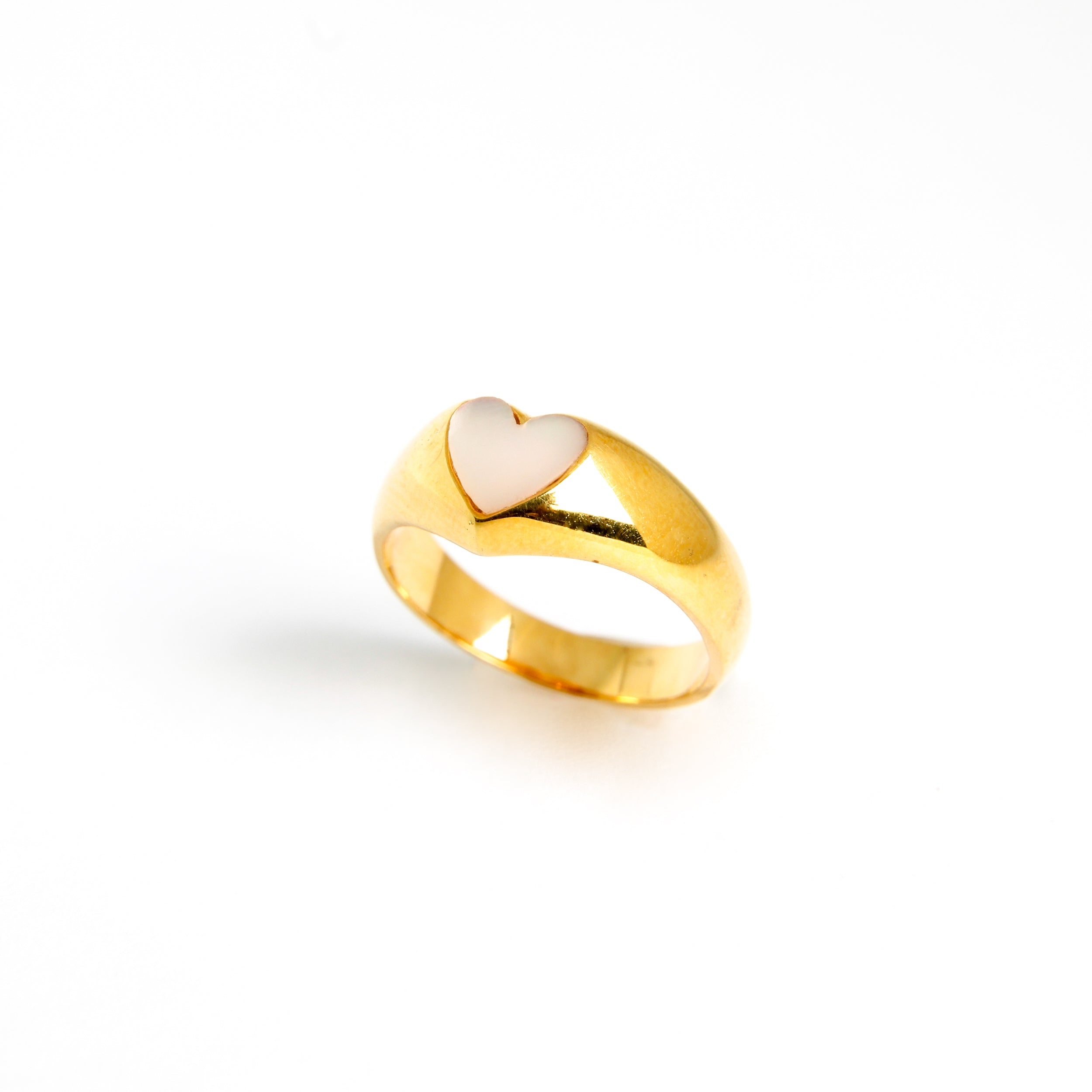Heart Signet Ring - Yellow Gold