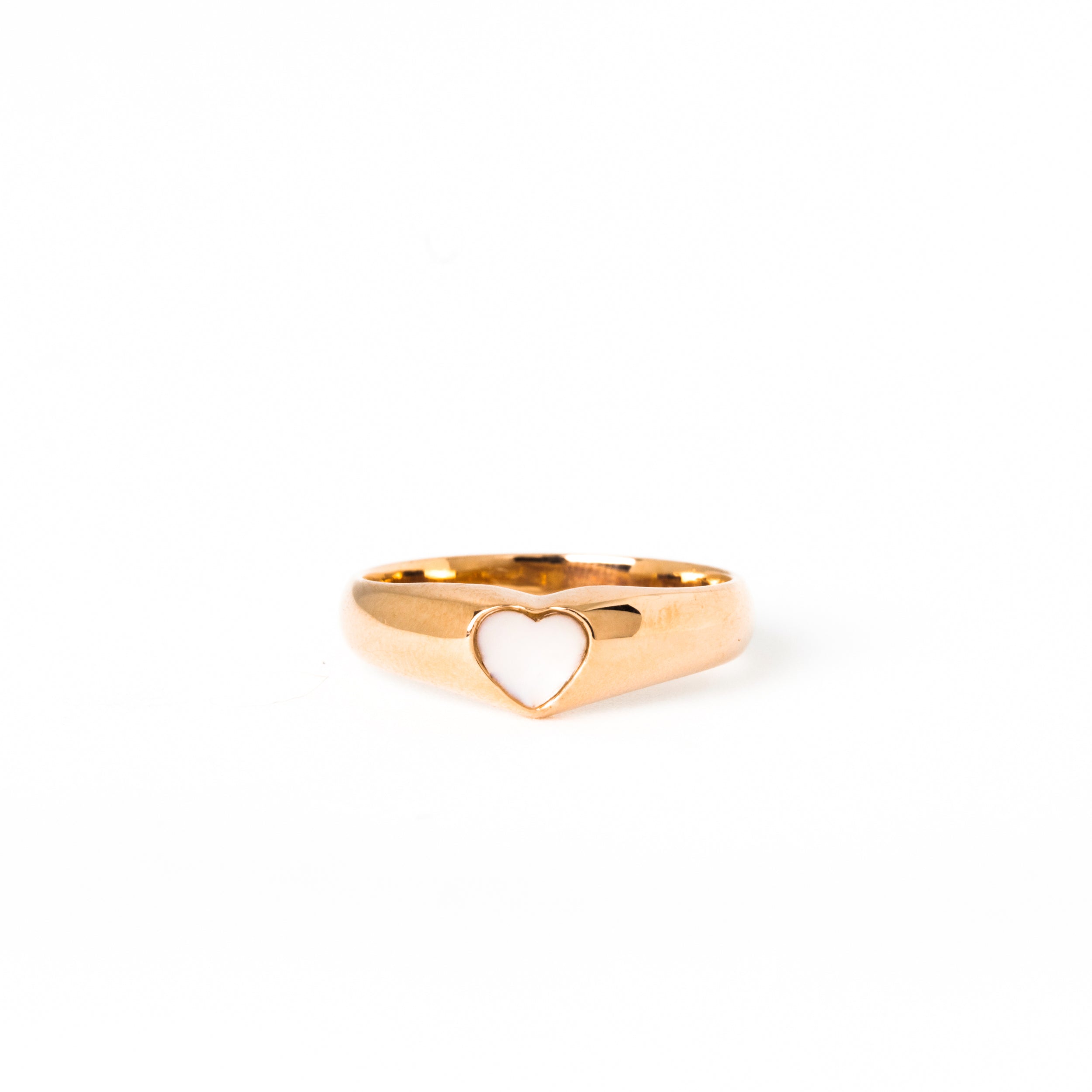 Heart Signet Ring - Rose Gold