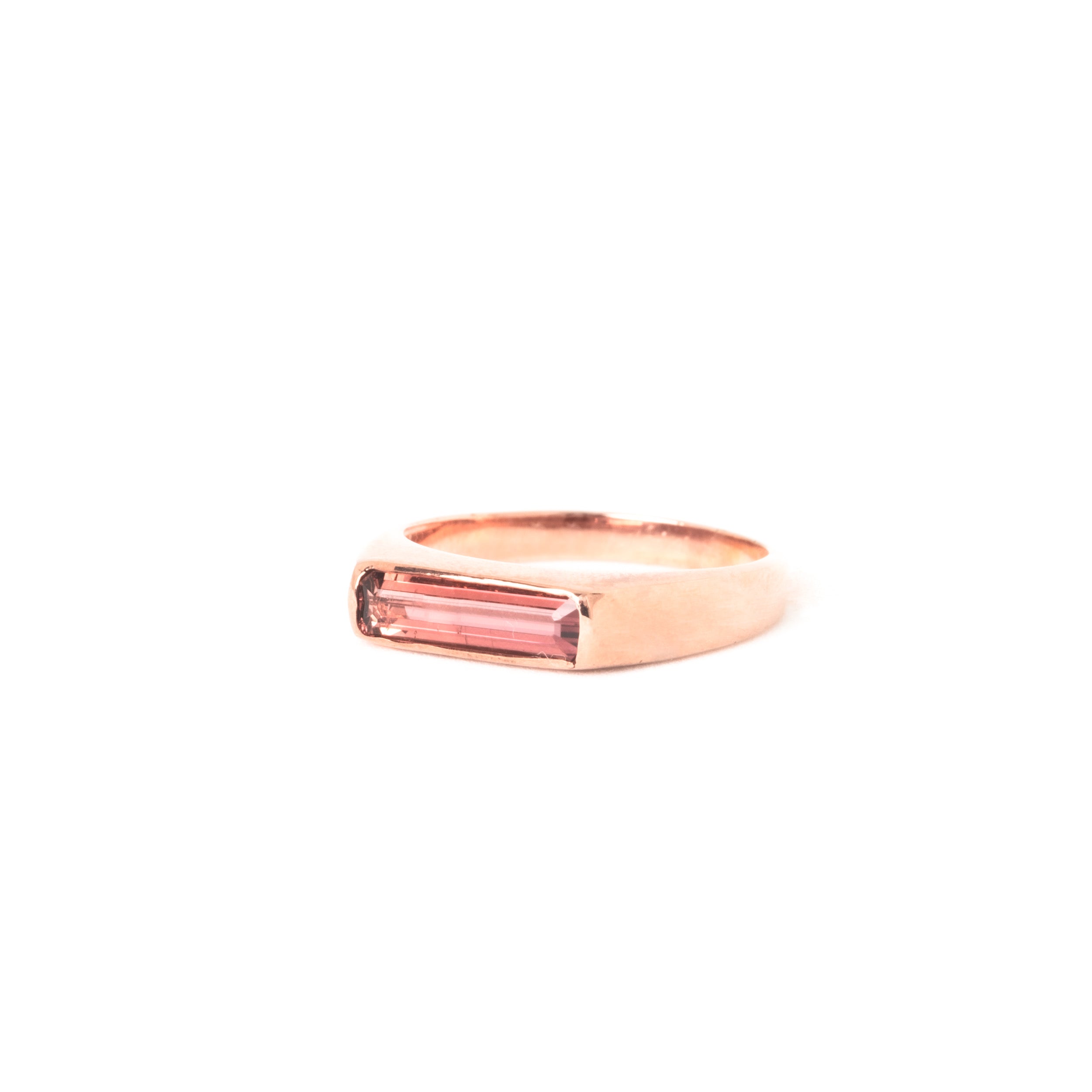 Astrid Tourmaline Signet Ring - Rose Gold