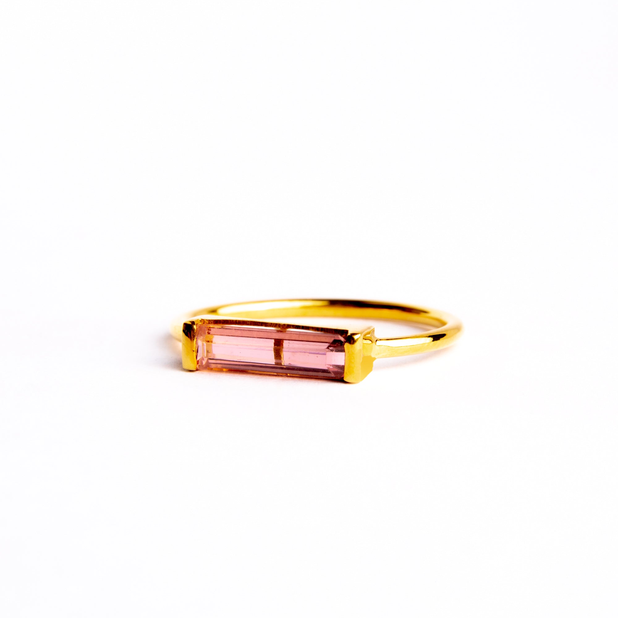 Astrid Watermelon Tourmaline Ring - Yellow Gold