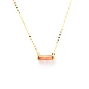 Open image in slideshow, Astrid Watermelon Tourmaline Bar Necklace
