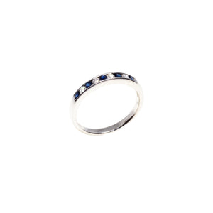 Open image in slideshow, Berta Diamond Sapphire Row Ring
