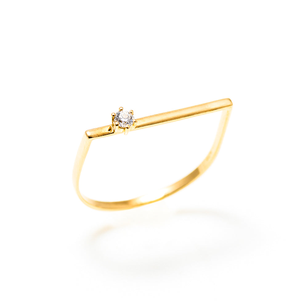 Vera Diamond Geometrical Ring - Yellow Gold