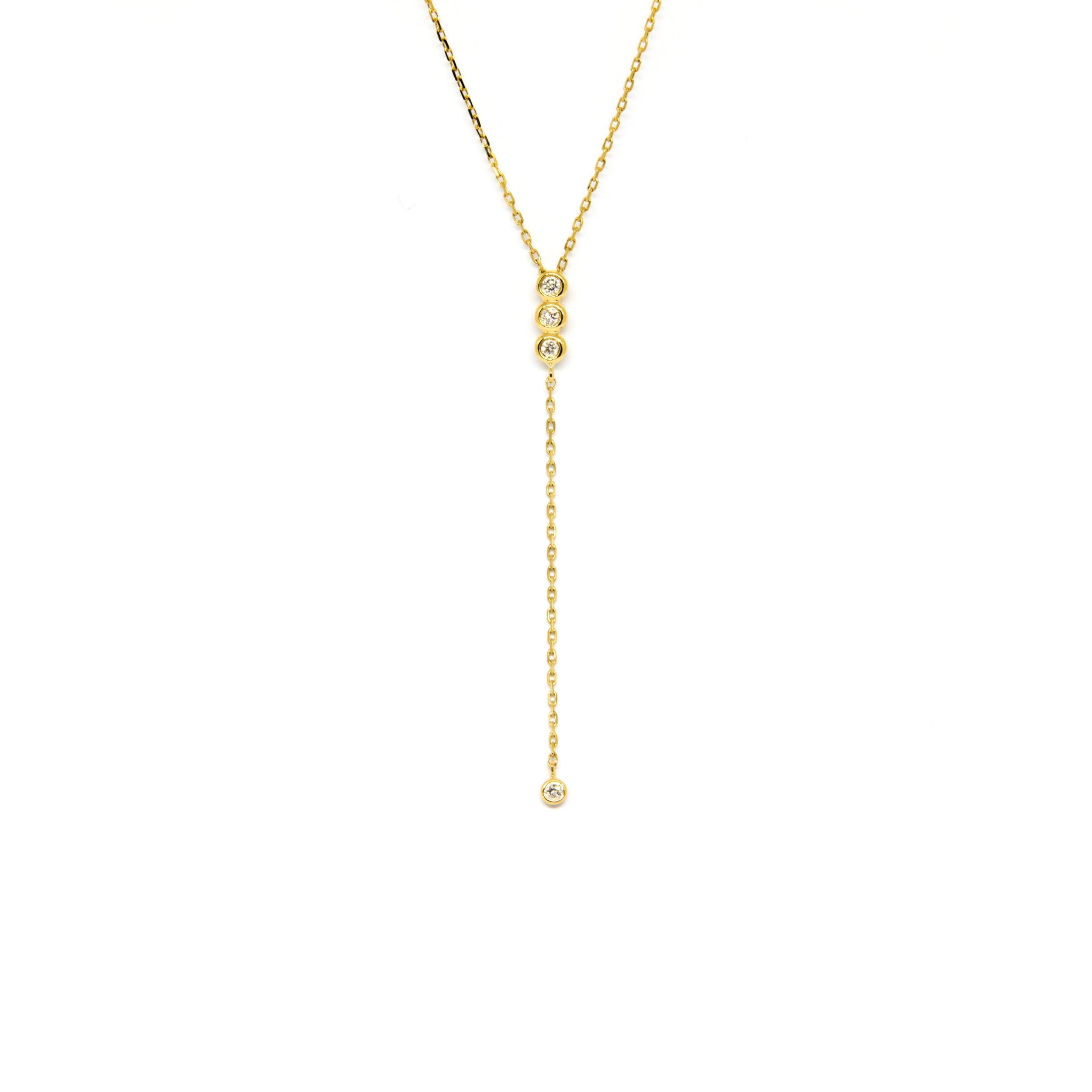 Four-Stone Diamond Drop Necklace