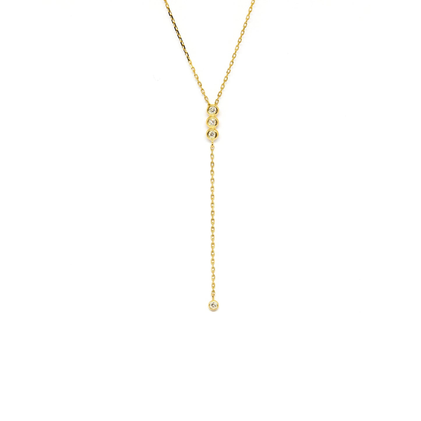 Four-Stone Diamond Drop Necklace