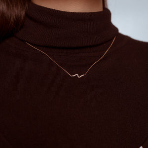 Diamond Wave Necklace - Rose Gold
