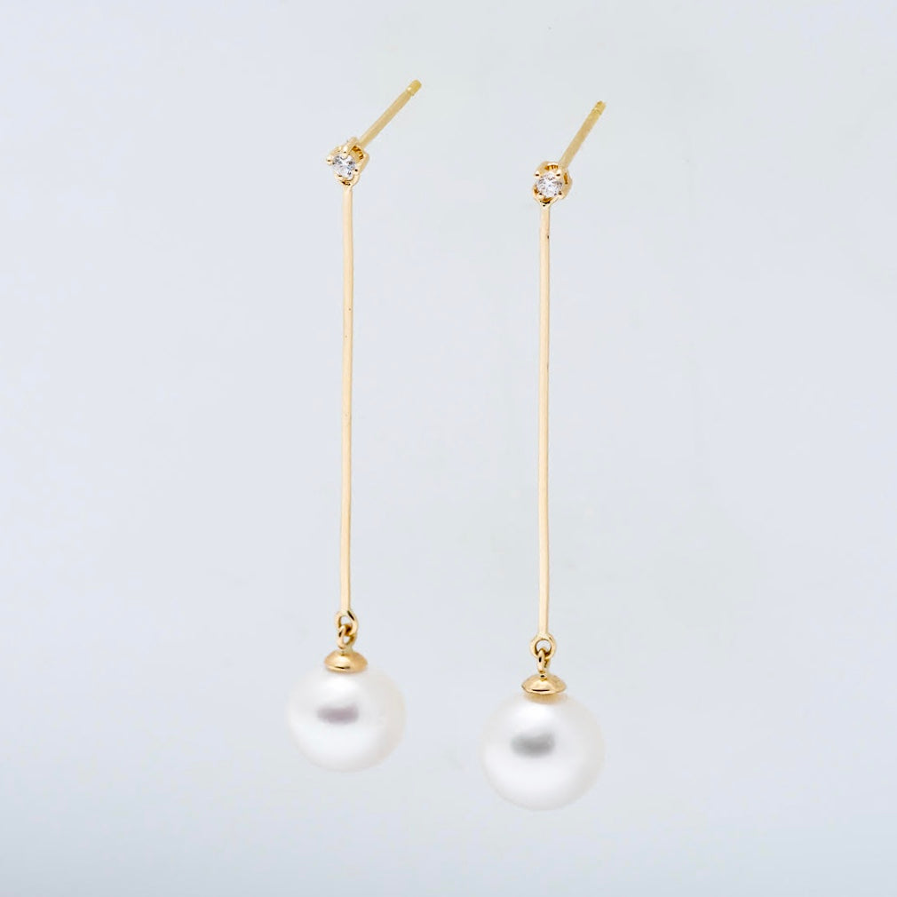 Julia Pearl Diamond Drop Earrings