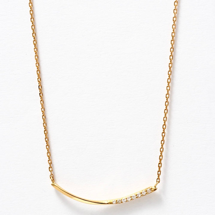 Lena Diamond Row Necklace - Yellow Gold